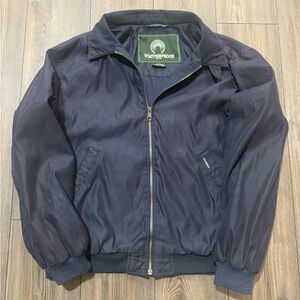 Weatherproof Harrington Jacket Navy Zip Up Windbreaker Men’s Large L/G Classic